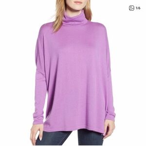 Lou & Grey Purple Signature Softblend Turtleneck Tunic Sweater XS